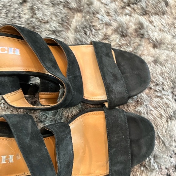 COACH MARINA SUEDE Black SANDALS HEELED - Picture 9 of 10